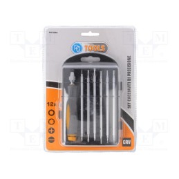 1 set x PG TOOLS - PGT080 - Kit: screwdriver, precision, hex key,Phillips,slot,Torx®, 12pcs.