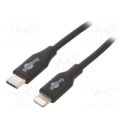 1 pcs x Goobay - 39428 - Cable, USB 2.0, Apple Lightning plug,USB C plug, 0.5m, black