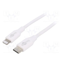 1 pcs x Goobay - 39446 - Cable, USB 2.0, Apple Lightning plug,USB C plug, 1m, white, 87W