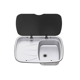 Built-in sink with drainer, Argent L series