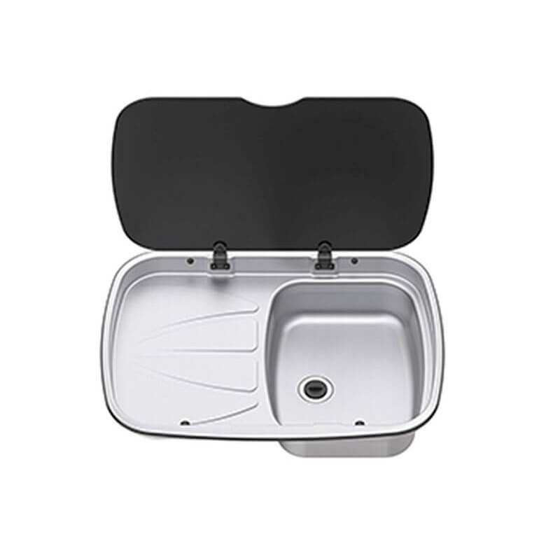 Built-in sink with drainer, Argent L series