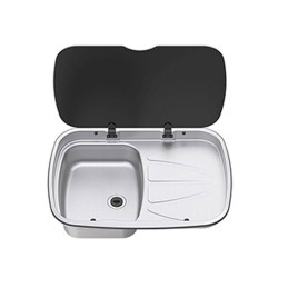 Built-in sink with drainer, argent p series