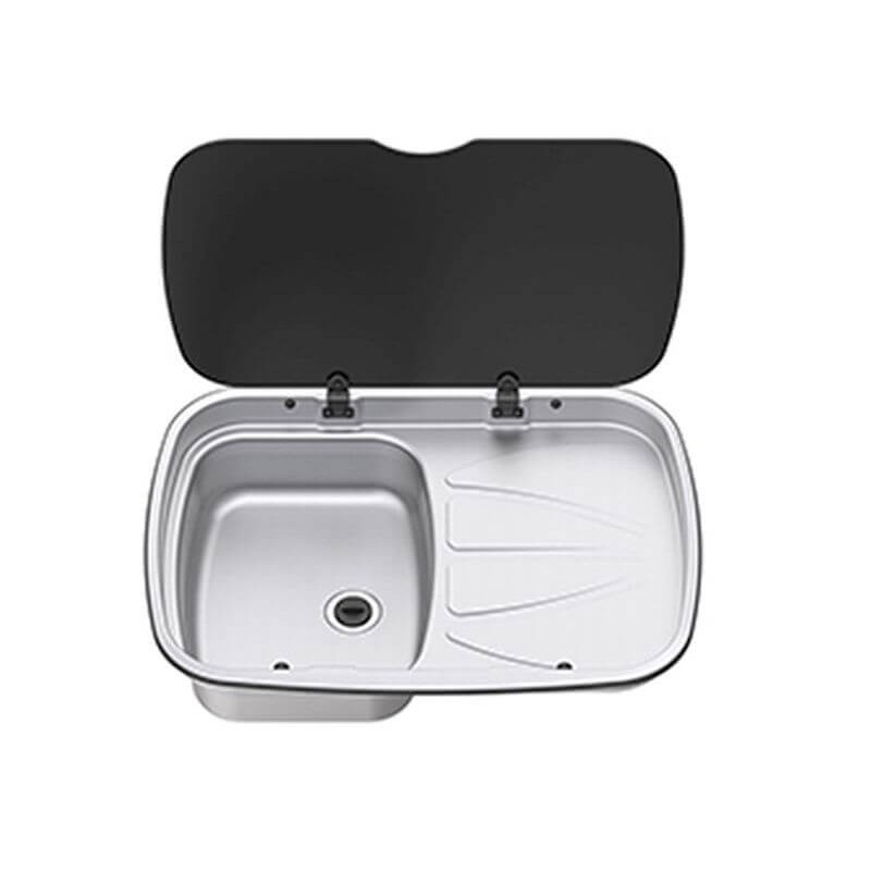 Built-in sink with drainer, argent p series