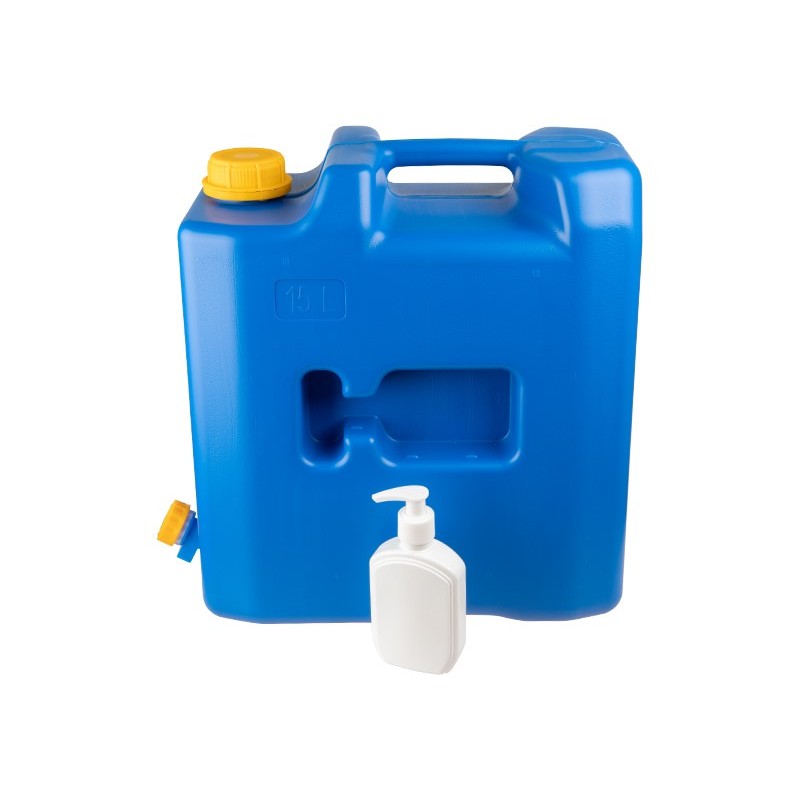 15l water container with valve and soap dispenser