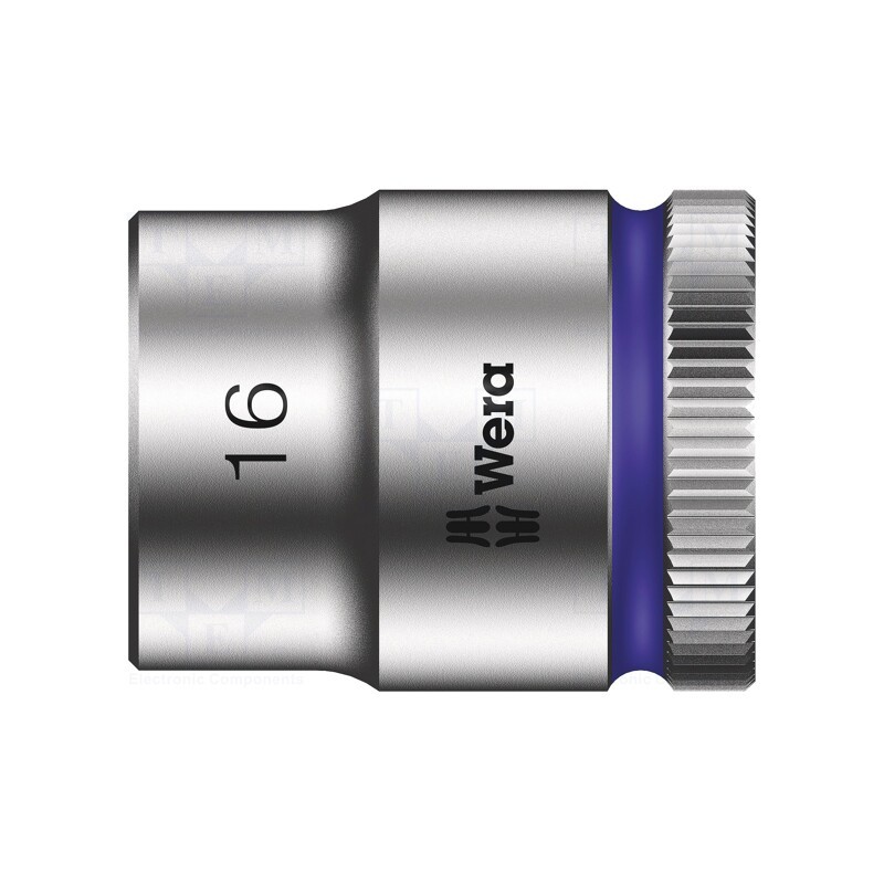 1 pcs x WERA - 5003561001 - Socket, 6-angles,socket spanner, HEX 16mm, 3/8', 30mm, Zyklop