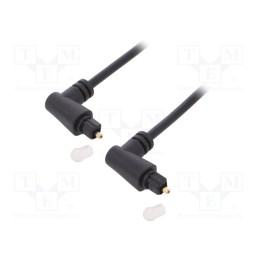 1 pcs x Goobay - 41592 - Cable, Toslink plug angled,both sides, 1m, black, Øout: 4mm