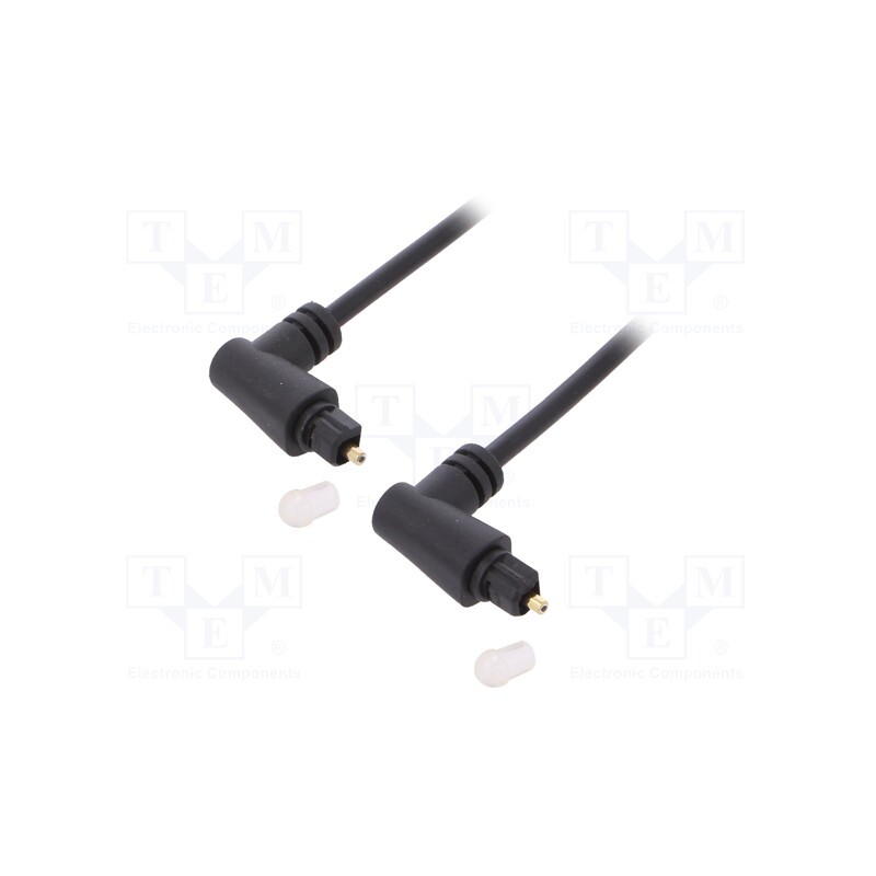 1 pcs x Goobay - 41592 - Cable, Toslink plug angled,both sides, 1m, black, Øout: 4mm