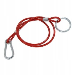 Emergency securing cable for a trailer with a hook