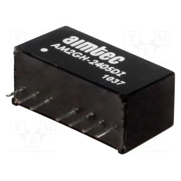 1 pcs x AIMTEC - AM2GH-2405DZ - Converter: DC/DC, 2W, Uin: 9÷36V, Uout: 5VDC, Uout2: -5VDC, SIP8