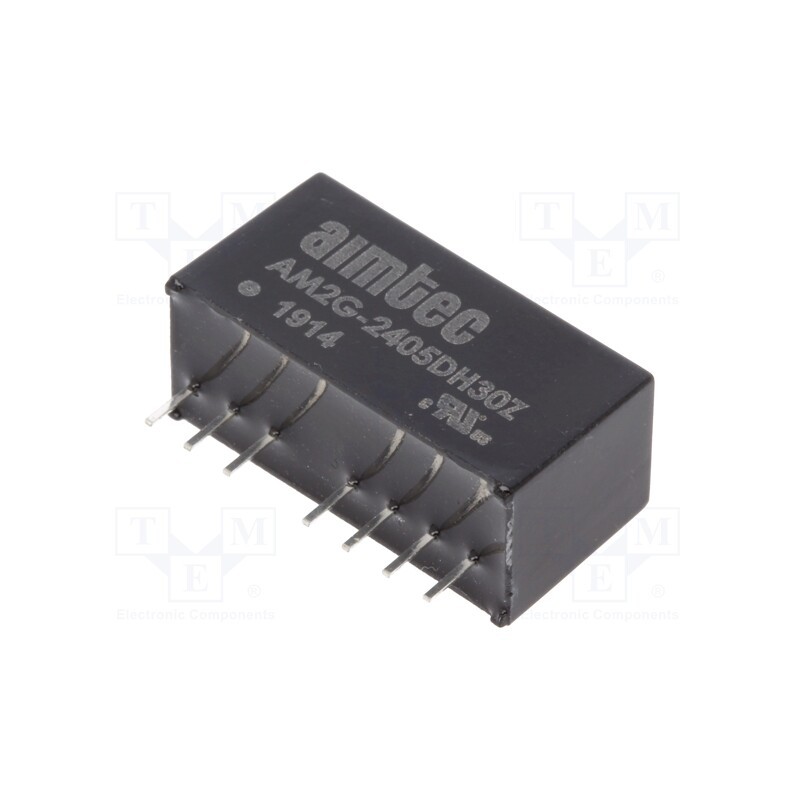 1 pcs x AIMTEC - AM2G-2405DH30Z - Converter: DC/DC, 2W, Uin: 18÷36V, Uout: 5VDC, Uout2: -5VDC, SIP8