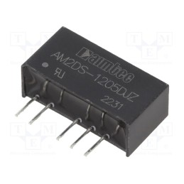 1 pcs x AIMTEC - AM2DS-1205DJZ - Converter: DC/DC, 2W, Uin: 10.8÷13.2V, Uout: 5VDC, Uout2: -5VDC, SIP7