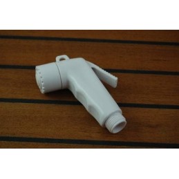 Shower head with handle, white, 110 mm