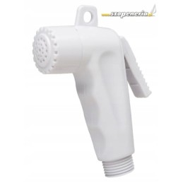 Shower head with handle, white, 110 mm