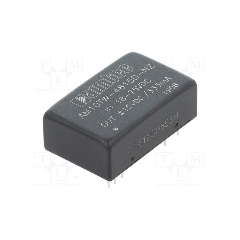 1 pcs x AIMTEC - AM10TW-4815D-NZ - Converter: DC/DC, 10W, Uin: 18÷75V, Uout: 15VDC, Uout2: -15VDC, DIP24