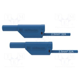 1 pcs x SCHu00dcTZINGER - VSFK 8500 / 2.5 / 25 / BL - Test lead, 32A, banana plug 4mm,both sides, Urated: 1kV, blue