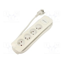 1 pcs x QOLTEC - 50274 - Extension lead, 3x1.5mm2, Sockets: 4, white, 1.8m, 16A