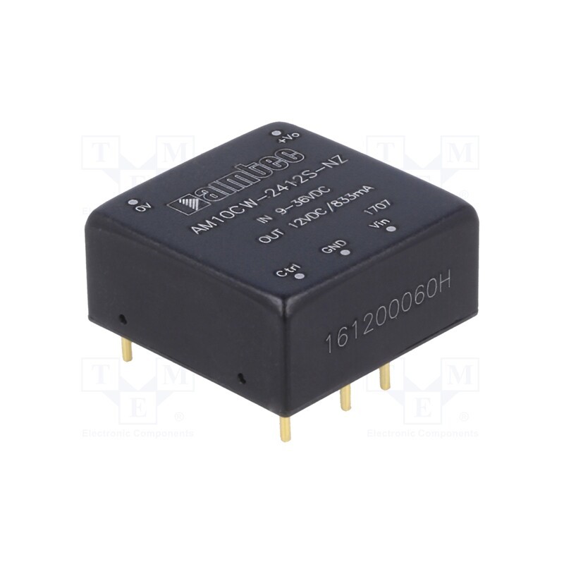 1 pcs x AIMTEC - AM10CW-2412S-NZ - Converter: DC/DC, 10W, Uin: 9÷36V, Uout: 12VDC, Iout: 0.83A, 1'x1'