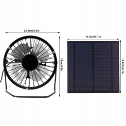 16cm portable fan solar panel 68w