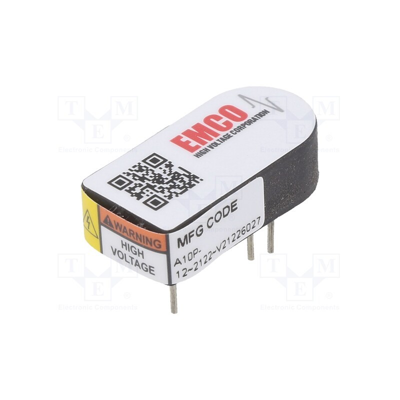 1 pcs x XP POWER - A10P-12 - Converter: DC/DC, 1W, Uin: 12V, Uout: 0÷1kVDC, Iout: 1mA, 350kHz, THT