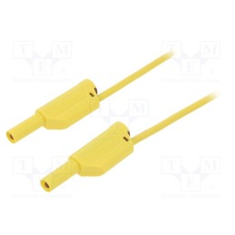 1 pcs x SCHu00dcTZINGER - VSFK 5000 / 1 / 150 / GE - Test lead, 16A, banana plug 4mm,both sides, Len: 1.5m, yellow