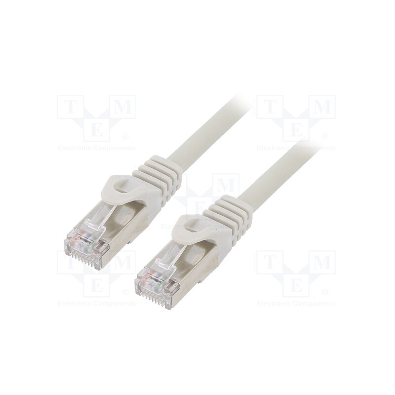 1 pcs x GEMBIRD - PP6A-LSZHCU-5M - Patch cord, S/FTP, 6a, solid, Cu, LSZH, grey, 5m, 27AWG, Øcable: 5.8mm