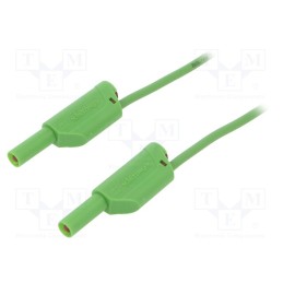 1 pcs x SCHu00dcTZINGER - VSFK 5000 / 1 / 150 / GN - Test lead, 16A, banana plug 4mm,both sides, Len: 1.5m, green