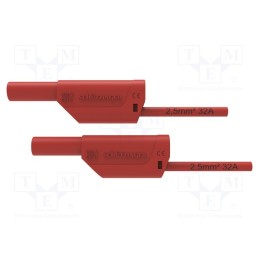 1 pcs x SCHu00dcTZINGER - VSFK 8500 / 2.5 / 25 / RT - Test lead, 32A, banana plug 4mm,both sides, Urated: 1kV, red