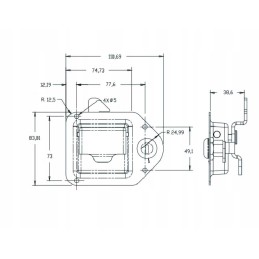 Lock handle closing container door box