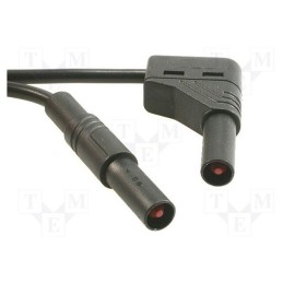 1 pcs x HIRSCHMANN T&M - MLS WG 100/1 SW - Test lead, 16A, banana plug 4mm,angular banana plug 4mm, Len: 1m