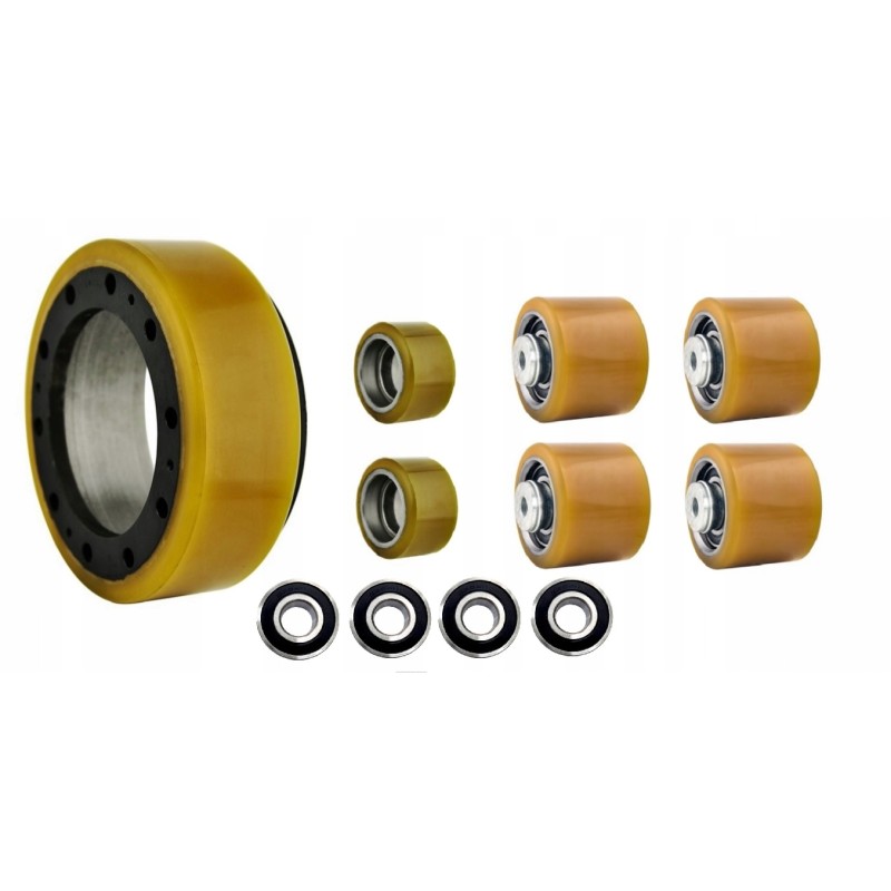 Set of wheels and rollers for Manitou EP15 1500kg trolley