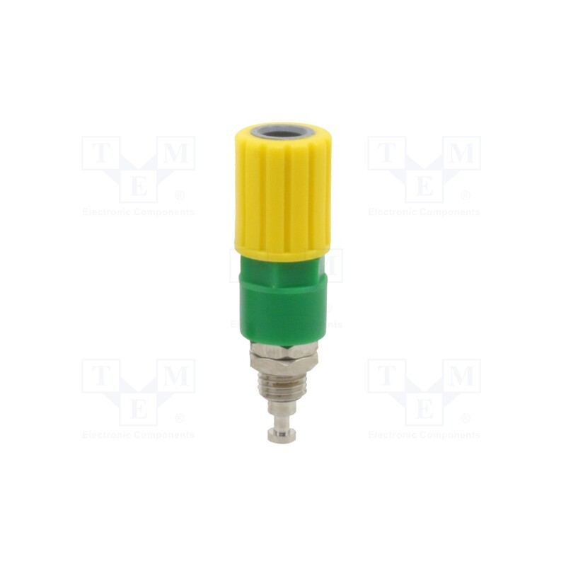 1 pcs x DONAU ELEKTRONIK - 3256 - Socket, 4mm banana, 36A, yellow-green, nickel plated, -20÷80°C