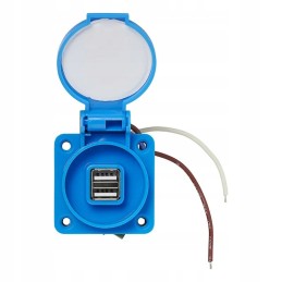 USB mounting socket 2 1a with flap, camper, hermetic housing