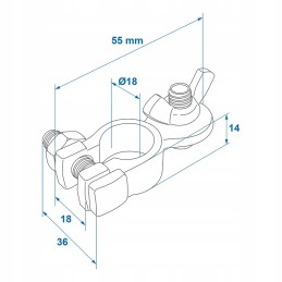 Battery terminal minus brass with butterfly
