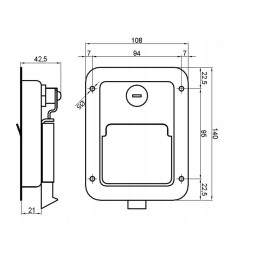 Lock handle closing container door box