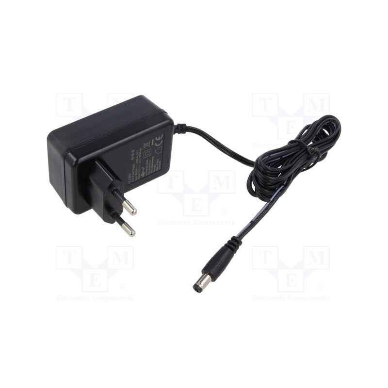 1 pcs x Goobay - 64976 - Power supply: switched-mode, plug, 12VDC, 18W, Plug: EU, 86%, black