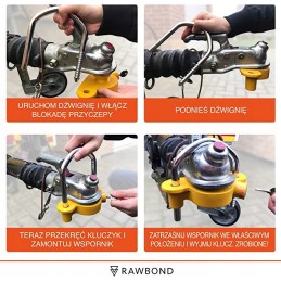 Aluminum drawbar lock for a caravan