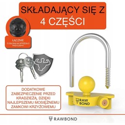 Aluminum drawbar lock for a caravan