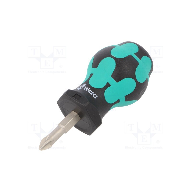 1 pcs x WERA - 5008851001 - Screwdriver, Phillips, PH2, STUBBY, Blade length: 25mm