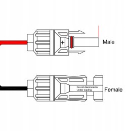 Solar panel connector adapter female to male