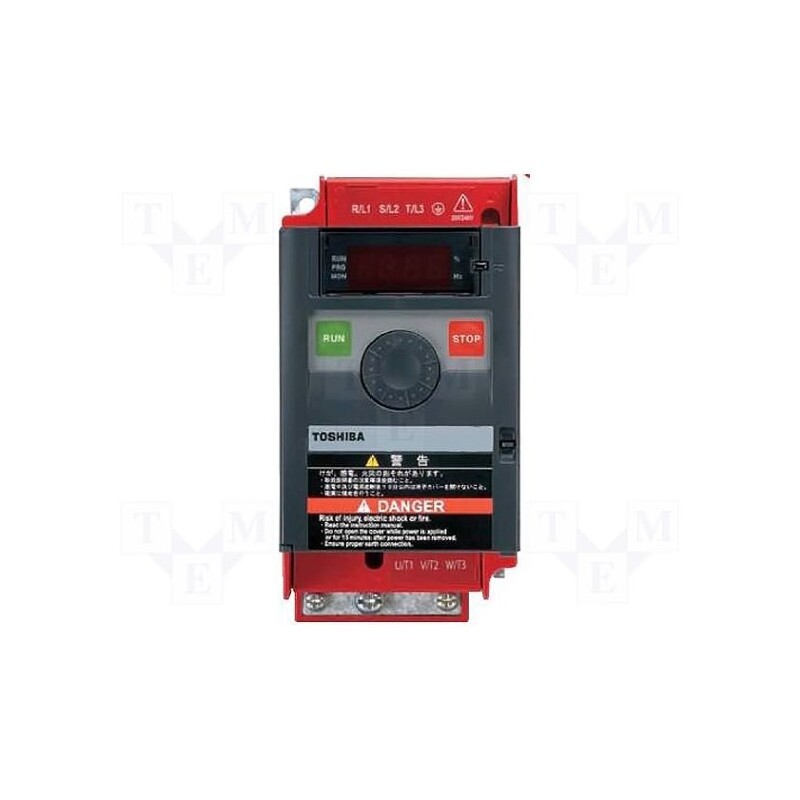 1 pcs x TOSHIBA - VFNC3S-2002PL - Inverter, Max motor power: 0.2kW, Usup: 200÷240VAC, Display: LED
