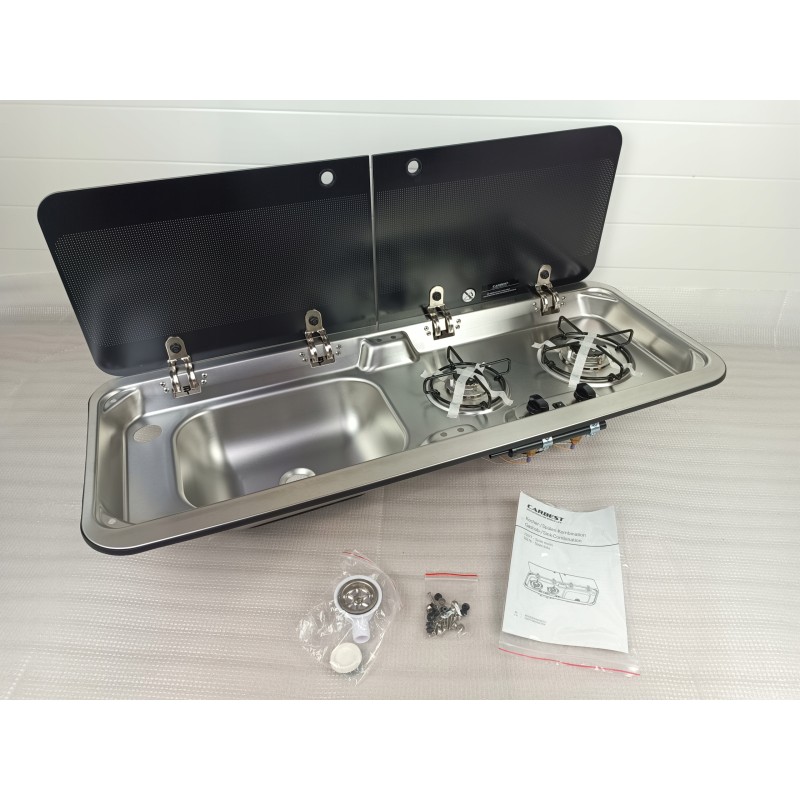 Carbest camper stove with sink, left side