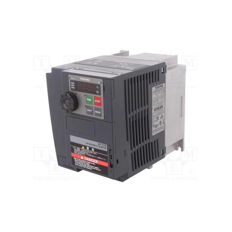 1 pcs x TOSHIBA - VFS15-4007PL1-W1 - Vector inverter, 0.75kW, 3x380VAC, 3x380÷500VAC, 0÷10V, VFS15