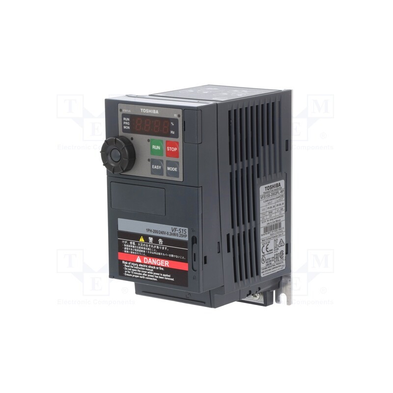 1 pcs x TOSHIBA - VFS15S-2002PL-W1 - Vector inverter, Max motor power: 0.2kW, Usup: 200÷230VAC, VFS15