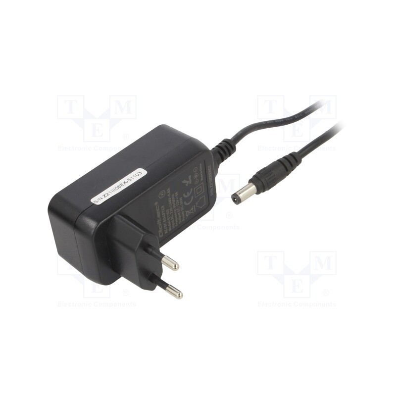 1 pcs x QOLTEC - 51103 - Power supply: switched-mode, plug, 12VDC, 3A, 36W, Plug: straight