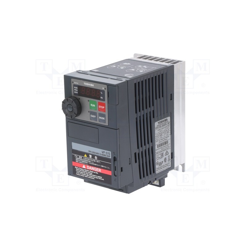 1 pcs x TOSHIBA - VFS15S-2004PL-W1 - Vector inverter, Max motor power: 0.37kW, Usup: 200÷230VAC, VFS15