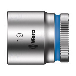 1 pcs x WERA - 5003564001 - Socket, 6-angles,socket spanner, HEX 19mm, 3/8', 30mm, Zyklop