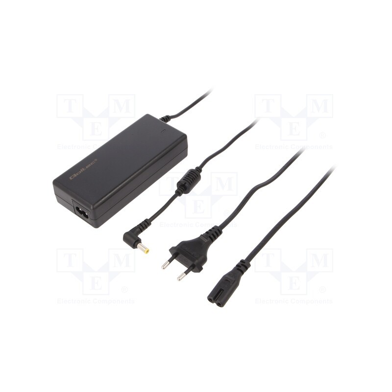 1 pcs x QOLTEC - 50075 - Power supply: switched-mode, 19VDC, 4.9A, Out: 5,5/2,5, 90W