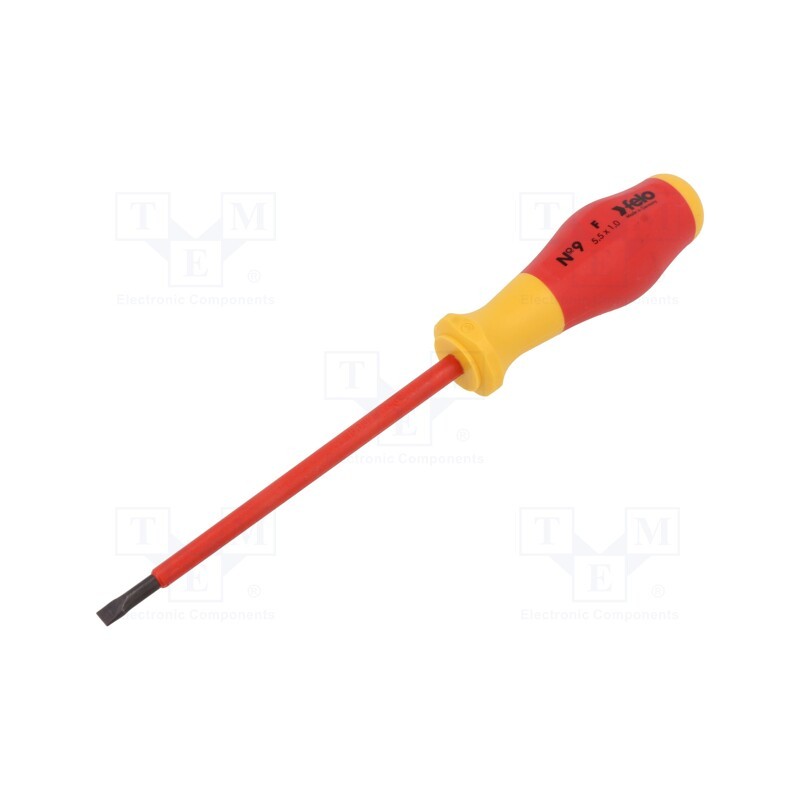 1 pcs x FELO - 913 055 90 - Screwdriver, insulated, slot, 5,5x1,0mm