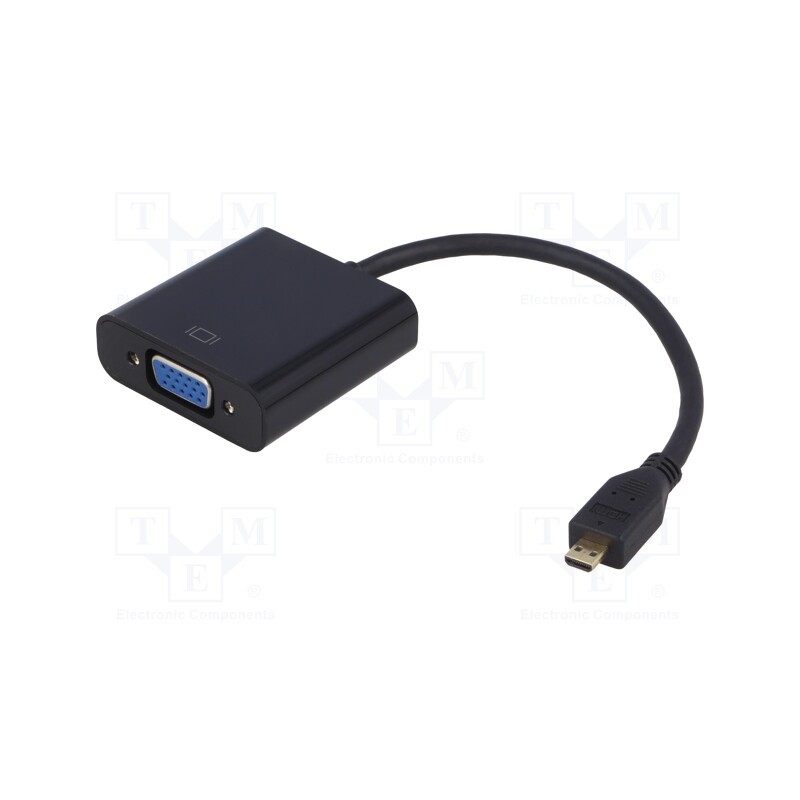 1 pcs x QOLTEC - 50402 - Converter, D-Sub 15pin HD socket,micro HDMI plug, 200mm, black