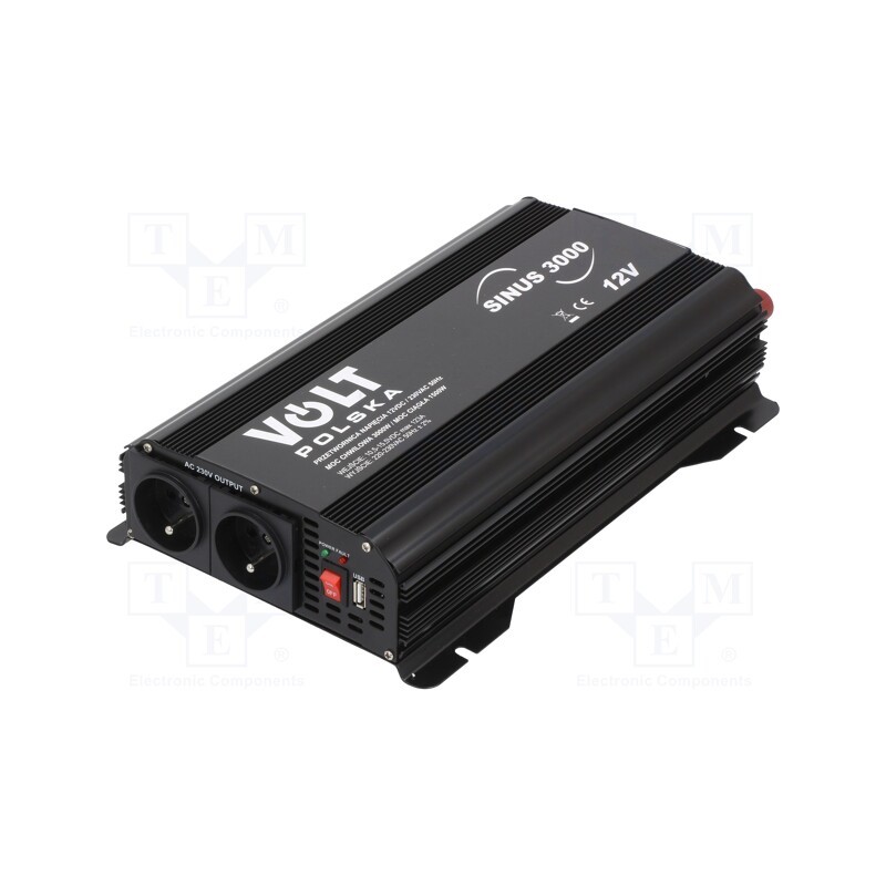 1 pcs x VOLT POLSKA - 3SIP300012 - Converter: DC/AC, 1500W, Uout: 230VAC, 11÷15VDC, Ppeak: 3000W, 12V